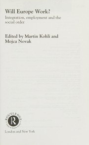 Cover of Will Europe work? by Martin Kohli
