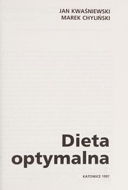 Cover of Dieta optymalna by Jan Kwas͡niewski