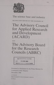 Front cover of The science base and industry by Advisory Council for Applied Research and Development.