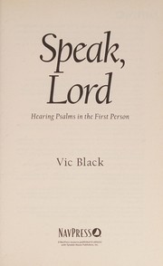 Cover of Speak, Lord by Vic Black