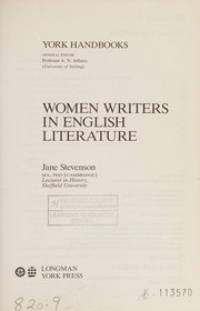 Front cover of Women Writers in English Literature by Jane Stevenson