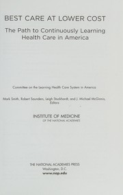 Cover of Best Care at Lower Cost by Mark Smith