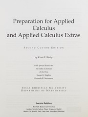 Front cover of Preparation for applied calculus and applied calculus extras by Kristi E. Rittby