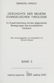 Front cover of Geschichte der neuern evangelischen Theologie by Emanuel Hirsch