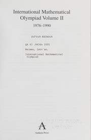 Front cover of International Mathematical Olympiad by Istvan Reiman