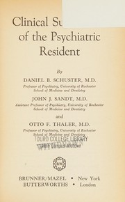 Front cover of Clinical supervision of the psychiatric resident by Daniel B. Schuster