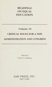 Front cover of Readings on Equal Education by Steven S. Goldberg