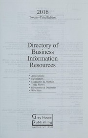 Front cover of Directory of business information resources by Laura Mars