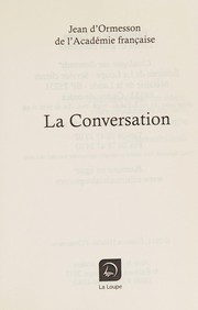 Cover of La conversation by Jean d' Ormesson