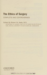 Cover of Ethics of Surgery by Robert M. Sade