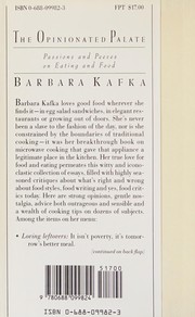 Front cover of The opinionated palate by Barbara Kafka