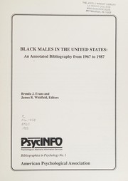 Front cover of Black males in the United States by Brenda J. Evans