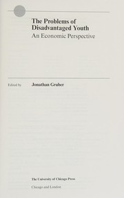 Front cover of The problems of disadvantaged youth by Jonathan Gruber