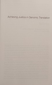 Cover of Achieving justice in genomic translation by Wylie Burke