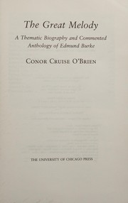 Cover of The great melody by Conor Cruise O’Brien