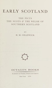 Cover of Early Scotland by H. Munro Chadwick