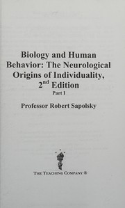 Front cover of Biology and human behavior by Robert M. Sapolsky