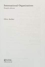 Cover of International Organisations by Clive Archer