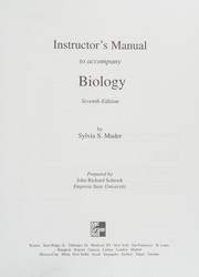 Front cover of Instructor's manual to accompany Biology by Mader