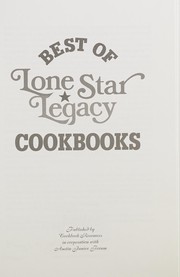 Cover of Best of Lone Star legacy cookbooks by Cookbook Resources, LLC