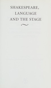 Cover of Shakespeare, language and the stage by Lynette Hunter