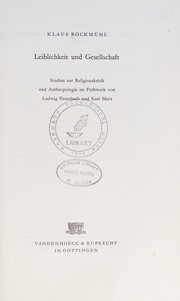 Front cover of Leiblichkeit und Gesellschaft by Klaus Bockmühl