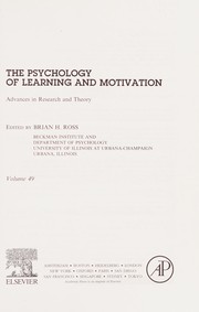 Front cover of Psychology of Learning and Motivation Vol. 52 by Brian H. Ross