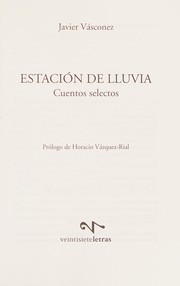Front cover of Estación de lluvia by Javier Vásconez
