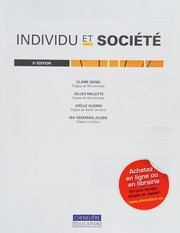 Cover of Individu et société by Claire Denis