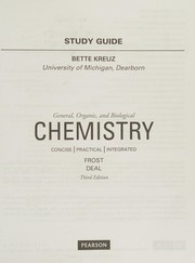 Front cover of Student's Study Guide for General, Organic, and Biological Chemistry by Laura D. Frost