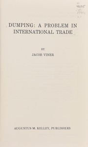 Cover of Dumping by Viner, Jacob