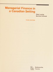 Front cover of Managerial Fin Can Set by LUSZTIG SCHWAB