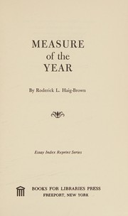 Front cover of Measure of the year by Roderick Langmere Haig-Brown
