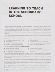 Front cover of Learning to teach in the secondary school by Susan Anne Capel