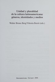 Cover of Unidad y pluralidad de la cultura latinoamericana by Walter Bruno Berg