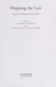 Cover of Mapping the law by Peter Birks