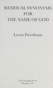 Front cover of Residual synonyms for the name of God by Lewis Freedman