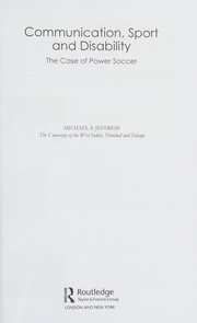 Front cover of Communication, Sport and Disability by Michael S. Jeffress