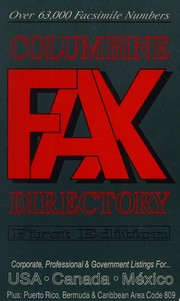 Front cover of Columbine Fax Directory by Sally Beach