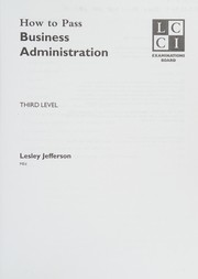 Front cover of How to Pass Business Administration by Lesley Jefferson
