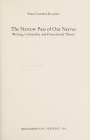 Front cover of The narrow pass of our nerves by Sara Castro-Klarén