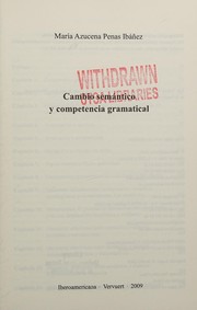 Front cover of Cambio semántico y competencia gramatical by María Azucena Penas Ibáñez