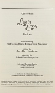 Front cover of California's lite 'n easy recipes by Gerry Murry Henderson