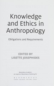 Front cover of Knowledge and Ethics in Anthropology by Lisette Josephides