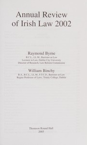 Cover of Annual review of Irish law 2002 by William Binchy