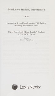 Front cover of Bennion on statutory interpretation by Francis Alan Roscoe Bennion