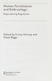 Cover of Human fertilisation and embryology by Kirsty Horsey