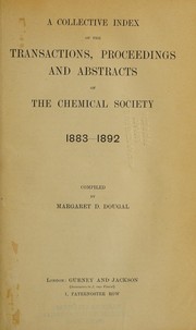 Cover of Journal of the Chemical Society by Chemical Society (Great Britain)