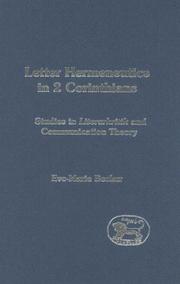 Front cover of Letter hermeneutics in 2 Corinthians by Eve-Marie Becker