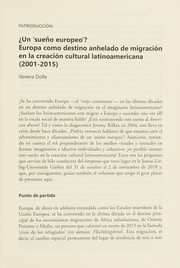 Front cover of ¿Un sueño europeo? by Verena Dolle